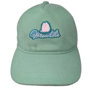 Breathe Slideback Baseball Cap Green One Size Adjustable Embroidered Pusheen